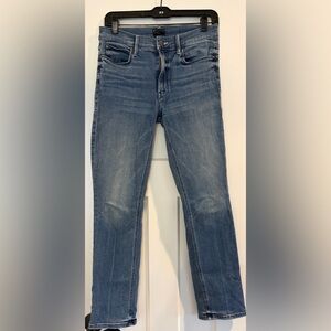 MOTHER Mid Rise Dazzler Ankle Jeans in Light Blue